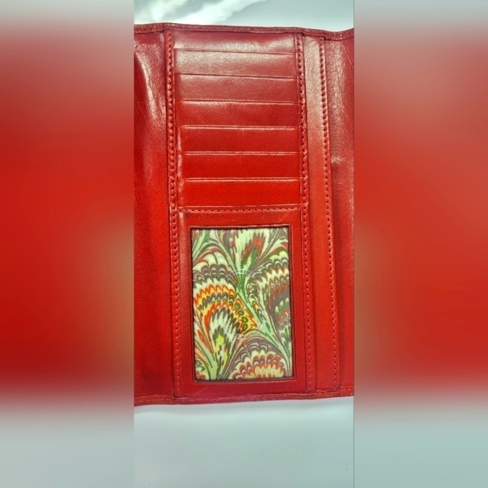 DOONEY & BOURKE - BURGUNDY TRIFOLD Continental Clutch with Paisley - Picture 5 of 9